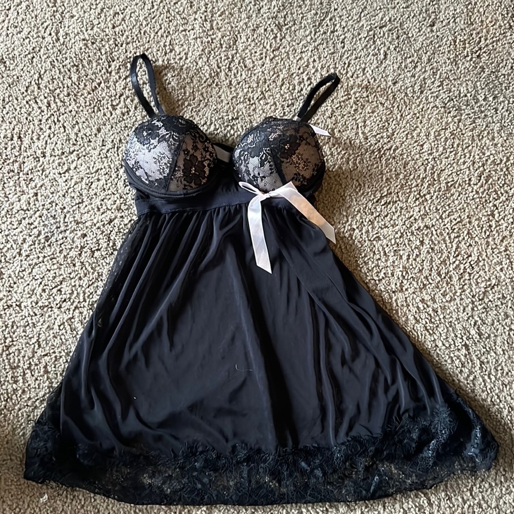 Pink and black lingerie